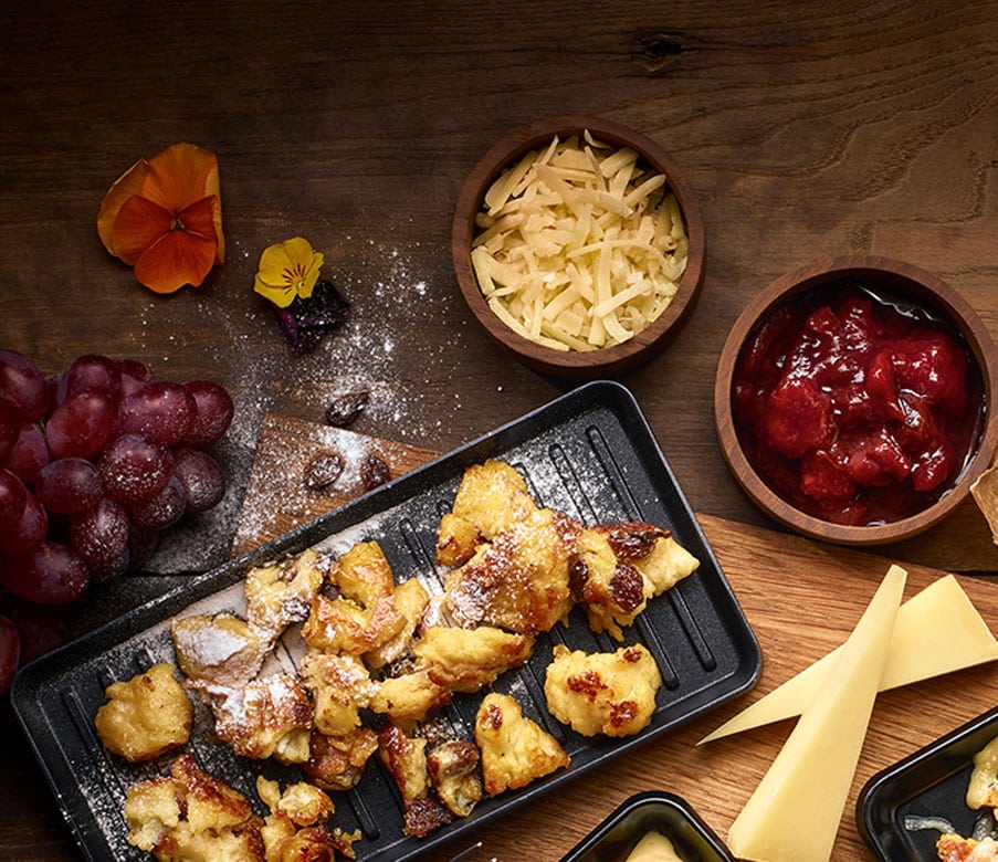 Karamellisierter Raclette-Kaiserschmarrn